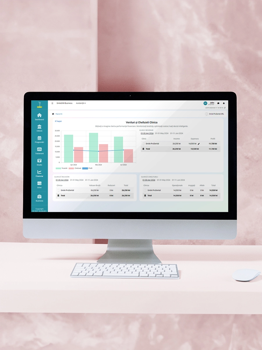 Rapoarte și Statistici Detaliate caracteristica aplicației software